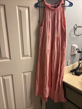 American Eagle Outfitters Soft Pink Tiered Maxi Skirt